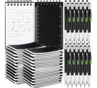 Maitys 48 Pcs Christmas Men Gifts 6 in 1 Tool Pen Set,Black | Stylos multifonctions 6 en 1, 3 x 5 cahiers, stylos multi-outils en vrac, cadeaux en vrac pour homme, cadeau de Noël