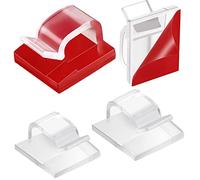 Maitys 60 Pièces Clips de Câble d'Extérieur avec Rubans Adhésifs Clips Lumineux avec 3 Tailles Bandes de Crochets Auto-Adhésives Support de Suspension de Fil pour Guirlande Lumineuse (Transparent)