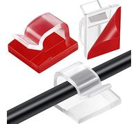 Maitys Clips de Câble Adhésif 60 Pièces pour Bureau, Grand, Transparent | Fixation sans Vis, Attache Adhesive pour Fils et Câbles, Idéal pour Guirlande Électrique, Voiture et Bureau