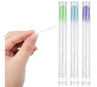 Maitys Lot de 180 nettoyeurs de trous pour boucles d'oreilles, fil de nettoyage de perçage, parfum rose, soin des oreilles, fil dentaire jetable (violet, vert, bleu)