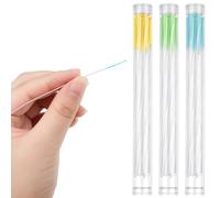 Maitys Lot de 180 nettoyeurs de trous pour boucles d'oreilles, fil de nettoyage de perçage, parfum rose, soin des oreilles, fil dentaire jetable (jaune, vert, bleu)