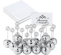 Maitys Lot de 180 porte-cartes en forme de boule disco pour numéro de table, photo, photo, nom et nom - Pour Noël, fête de mariage (5,1 cm)