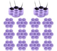 Maitys Lot de 200 supports de colle en forme de fleur pour extensions de cils - Facile à utiliser - Pour femmes et filles (violet)