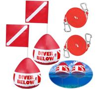 Maitys Lot de 4 drapeaux de plongée en PVC robuste avec cordon et lanière pour plongée avec tuba, sports nautiques, natation, bateau, pêche