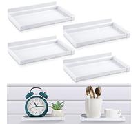 Maitys Lot de 4 étagères murales à lattes en plastique pour salon, chambre à coucher, bureau, salle de jeux, magasins, magasins de vente au détail