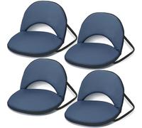 Maitys Lot de 4 sièges de stade pour blanchisseurs avec soutien dorsal et coussin - Siège de blanchisseur pliable avec dossier - Chaises de sol rembourrées larges et réglables - 5 positions