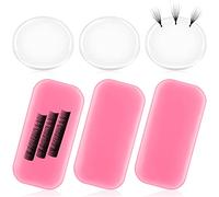 Maitys Lot de 6 coussinets en silicone pour extensions de cils - Porte-faux cils adhésifs réutilisables pour greffage de cils lâches (rose)