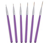 Maitys Lot de 6 pinceaux à eyeliner à pointe fine pour le maquillage des yeux en gel - Activé par l'eau - Baguettes de maquillage pour les yeux (style vif)
