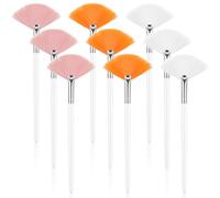 Maitys Lot de 9 pinceaux pour le visage en éventail - Pinceaux doux pour application de masque glycolique - Pour le maquillage et la boue (rose, jaune, blanc)