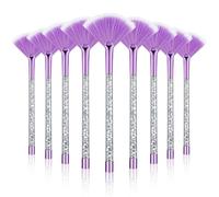 Maitys Lot de 9 pinceaux pour le visage en éventail - Pinceaux doux pour appliquer les masques glycoliques et le maquillage - Violet, argenté