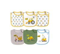 Maiwamita Lot de 6 bavoirs bébé en coton imperméable pour filles et garçons, avec boutons-pression pour la bave et le repas (Multi8)