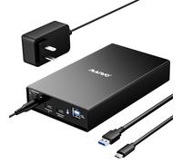 MAIWO Boîtier de Disque Dur Externe (6 Gbit/s) avec extenseur de hub pour Disque Dur SATA SSD HDD 3,5" 6,3 cm USB C vers SATA III avec UASP, concentrateur USB C à 1 Port/hub 2 Ports USB A 10 Gbit/s