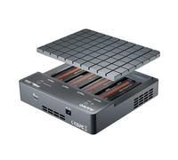 MAIWO Boîtier SSD M.2 NVMe à 4 Baies avec Port USB 4 avec SoftRAID avec Ventilateur de Refroidissement, Prend en Charge Le Clone Hors Ligne 1 à 3, Haute Vitesse de 40 Gbit/s, rétrocompatible