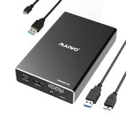 MAIWO Dual Bay Boîtier Raid SATA 2,5", boîtier de Disque Dur Externe pour Disque Dur SSD SATA 2,5", Raid 0/1, USB 3.0 6 Gbps avec UASP, capacité de 16 to, Aluminium