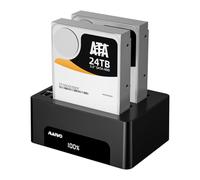 MAIWO Duplicateur de station d'accueil pour disque dur externe SATA Dual Bay, USB 3.0 vers 2,5/3,5" SATA I/II/III HDD/SSD, prend en charge UASP 5 Gbit/s, max 36 To