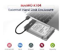 Maiwo K104 HDD SSD Boitier USB 3.0 Vers 3.0 HDD Hard Drive Enclosure Support 2.5 Pouces SSD Outil Gratuit(Noir)
