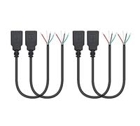 Maixbomr Lot de 4 câbles d'alimentation et de données courts USB A femelle 4 broches 28 cm 24 AWG USB 5 V/2 A 4 broches pour équipement USB installé ou réparation de câble de bricolage