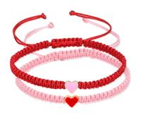 MAIYIDACK Lot de 2 bracelets réglables tricotés à la main pour couple avec âme sœur, petit ami, petite amie, meilleur ami, amour éternel, bijoux cadeaux pour homme et femme