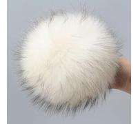 MAIYO Pompon Naturel pour Chapeaux, en Vraie Fourrure, Bonnets en Fourrure avec Boucle, Accessoires d'écharpe, Bricolage