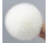 MAIYO Pompon Naturel pour Chapeaux, en Vraie Fourrure, Bonnets en Fourrure avec Boucle, Accessoires d'écharpe, Bricolage