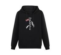 MAIZHECLUB Men's Cotton Hooded Hai Karate Be Careful Black XL