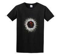 MAIZHECLUB Men's Cotton Shirt Tiamat The Scarred People Anders Iwers Twin Needle Sleeves and Hem Black XL