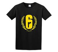 MAIZHECLUB Men's T-Shirt Feel Soft Rainbow Six Siege Logo Graphic Design Soft and Light Black M