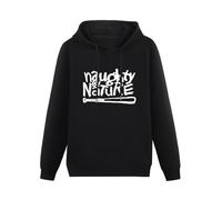 MAIZHECLUB Naughty by Nature Graphic Printed Hoody for Fashion Hoodie Mens Black XXL