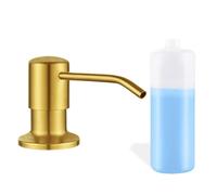 Maizoon Distributeur de savon en acier inoxydable pour évier de cuisine avec longue buse durable et bouteille de grande capacité de 500 ml Convient pour salle de bain Doré