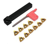 Maizoon Ensemble D'outils de Tournage de Tour CNC SER1212H16 Avec Support D'insertion + 10 Inserts en Carbure AG60 16ER + Clé T15 DZ11