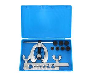 Maizoon Ensemble d'outils d'évasement à 7 trous 9 pièces à double évasement pour ligne de frein en cuivre et aluminium en acier souple et tube en laiton avec étui de rangement pour tubes de 3/16",