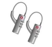 Maizoon Lot de 2 cadenas à combinaison approuvés par la TSA - Pour voyage, affaires, école - Pour bagages, valises - Durable - Élégant et compact - Argenté