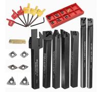Maizoon Porte-outils CNC CLCR 10 mm Lot de 7 barres d'alésage + 7 inserts en carbure + 7 clés pour outil de tournage de tour DZ17