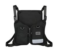 Maizoon Sac de Poitrine pour Homme et Femme - Style Hip-hop Tendance - Idéal pour Le Cyclisme, la Course de Nuit et la randonnée, Noir