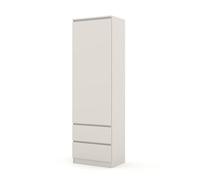 Maja Armoire multi-usages 60 cm avec tiroirs, étagère étroite pour salon et bureau, rangement moderne avec porte, design minimaliste, panneau stratifié de qualité supérieure (cachemire)