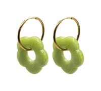 MAJALE - Boucles d'oreilles créoles colorées - Boucles d'oreilles créoles avec fermeture Congo - Boucle d'oreille en acier inoxydable avec finition bain or 18 carats - Hypoallergéniques - Bijoux pour