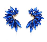 MAJALE Boucles d'oreilles pour cérémonie, mariage, remise de diplôme, soirée d'été ou fête élégante - Style bohème chic - Femme élégante avec cristaux - Design floral sophistiqué, Talla única, Cristal