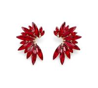 MAJALE Boucles d'oreilles pour cérémonie, mariage, remise de diplôme, soirée d'été ou fête élégante - Style bohème chic - Femme élégante - Motif floral sophistiqué, Talla única, Cristal, Cristal