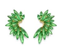 MAJALE Boucles d'oreilles pour cérémonie, mariage, remise de diplôme, soirée d'été ou fête élégante - Style bohème chic - Femme élégante avec cristaux - Design floral sophistiqué, Talla única, Cristal