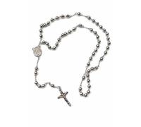 MAJALE Chapelet catholique doré ou argenté - Chapelet en acier inoxydable - Collier de prière - Collier Médaille Vierge Miraculeuse classique - Symbole de protection - Bijoux religieux, 5 mm, Acier