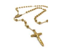 MAJALE Chapelet catholique doré ou argenté - Chapelet en acier inoxydable - Collier de prière - Collier Médaille Vierge Miraculeuse classique - Symbole de protection - Bijoux religieux, 5 mm, Acier