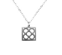 MAJALE Collier avec Pendentif Panot et Fleur de Barcelone - Acier Inoxydable, et Hypoallergénique - Design Minimaliste Argent - Souvenir de la Ville de Barcelone (Argent)