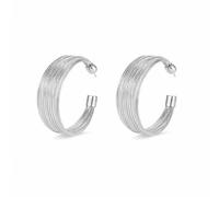MAJALE Grandes boucles d'oreilles créoles pour femme dorées avec bain d'or 18 carats ou plaqué argent - Boucles d'oreilles élégantes pour fête - Léger et style polyvalent - Élégantes, modernes, Talla