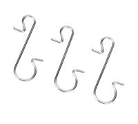 Majatou 100pcs Crochets D'ornement de Noël, Crochet en Forme de S, Crochet D'arbre de Noël en Acier Inoxydable pour Bas de Noël, Décorations de Fête de Noël, Balles de Noël Suspendues (Blanc)