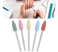 Majatou Forets à Ongles 5 Pièces/ensemble Forets à Ongles en Caoutchouc Manucure Pédicure Polissage des Accessoire de Fraise Enlever les en Acrylique Vernis Gel Poly (152)