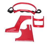 Majatou Kit d'Outils de Mise en Forme de Barbe, Outil de Coupé de de Barbe Kit de Modèles de Barbe de Tobecte en plastique Rouge pour homme