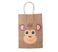 Majatou Paquet de 25 sacs cadeaux en papier kraft à motif animal avec poignees de transport, sacs kraft polyvalents couler l'amorçage de cadeaux de fête ou stockage