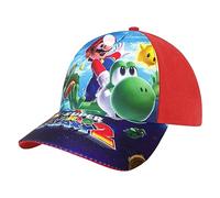 MAJEQZGY Mario Cartoon Printing Baseball Casquette pour Garçons et Filles Casquette Enfant Réglable Bord Plat Chapeau de Soleil pour Enfants Casquette de Baseball, Aventure, M