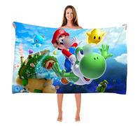 MAJEQZGY Mario - Serviette de bain avec impression 3D - Pour enfants, serviette de bain pour enfants, ultra douce, super absorbante - Durabilité - Pour la plage, la salle de bain, les adolescents
