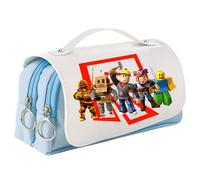 MAJEQZGY Roblox Trousse à crayons avec fermeture éclair Smoothy Grande capacité Trousse à crayons avec poignée Trousse durable pour adolescents Trousse de maquillage, Grand R, Fashion